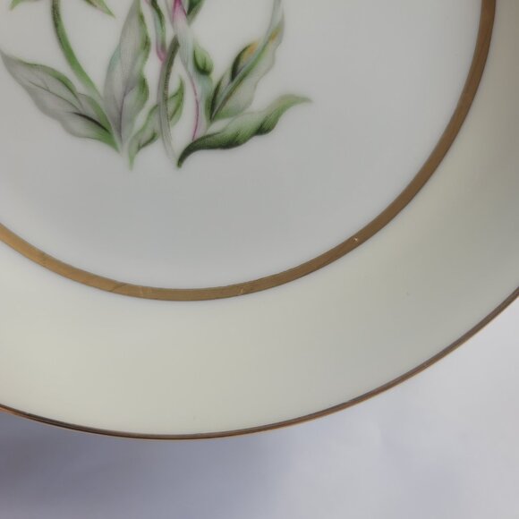 FOUR Mikado Harmony Coupe Soup Bowls Cream Rim Pink Floral Center - Picture 6 of 15